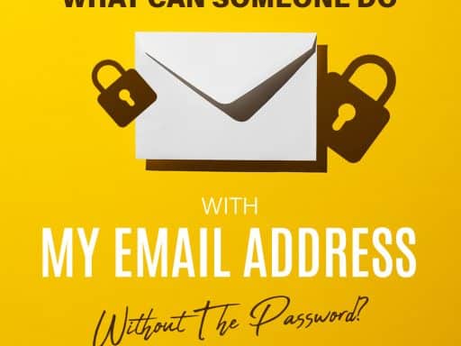 An email inbox with padlock icons, symbolizing the potential risks associated with email addresses even without passwords.