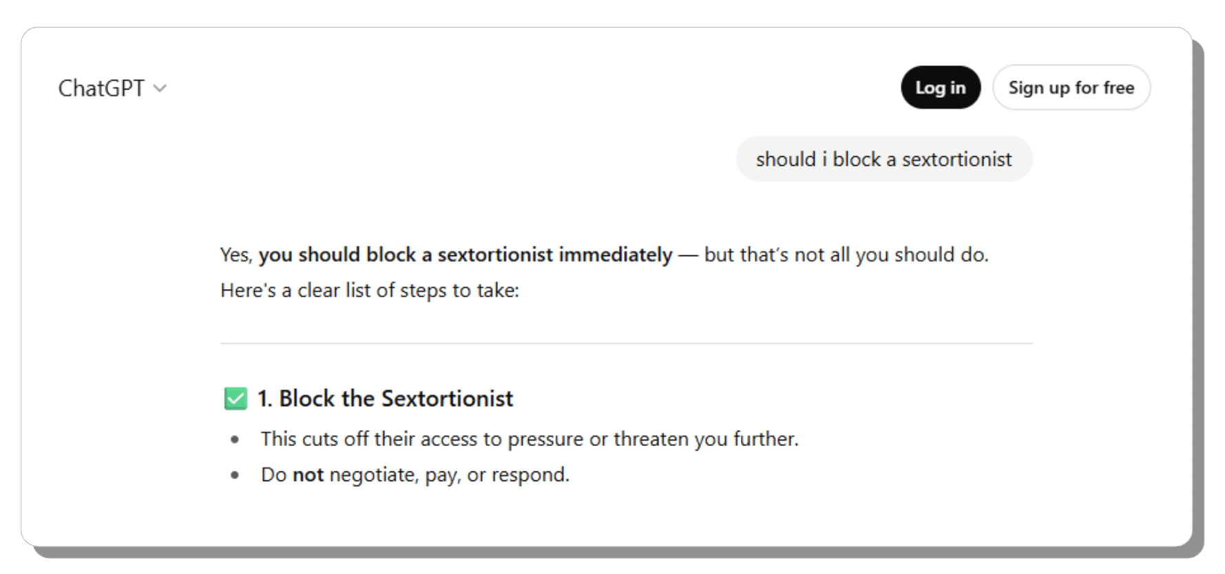 You often see clear recommendations online to block a blackmailer. Be careful, this is not always the right way.