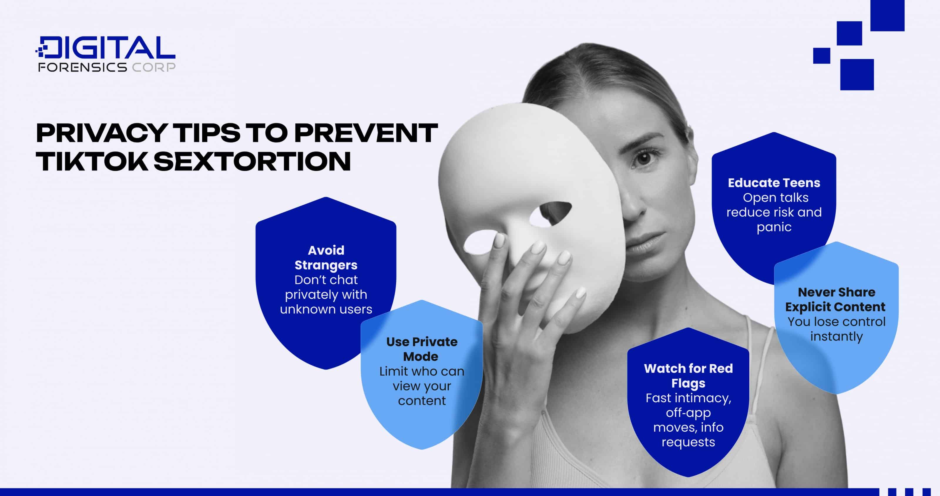 Privacy Tips to Prevent TikTok Sextortion - Infographics