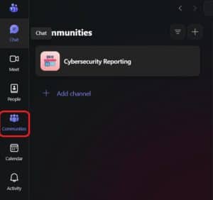 Open the community you wish to report