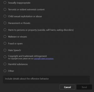 Select Reason and Submit