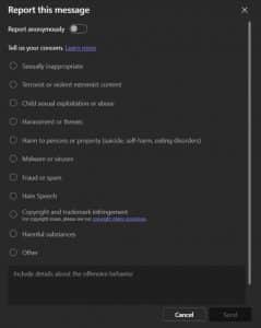 Select a reason for your reporting