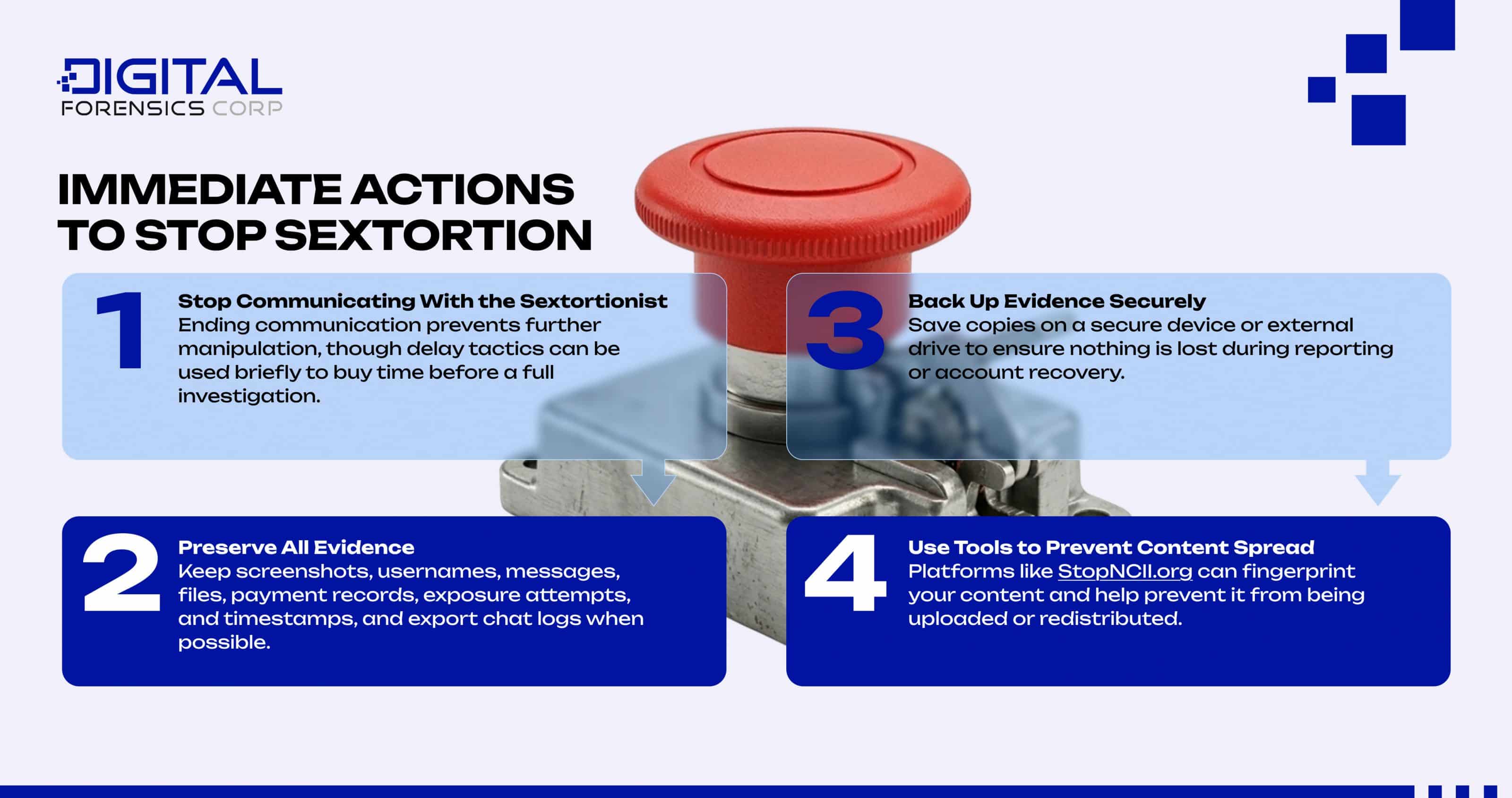 Immediate Actions to Stop Sextortion