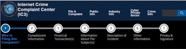 IC3 7-Step Process to File a Complaint